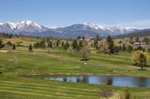 Golf course near mountains