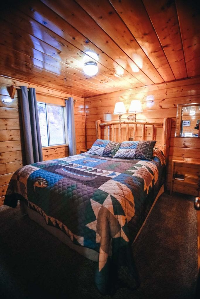 Cabin bedroom.
