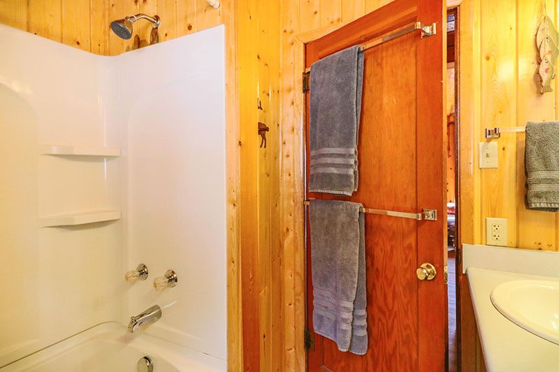 Cabin 1 bathroom with shower.