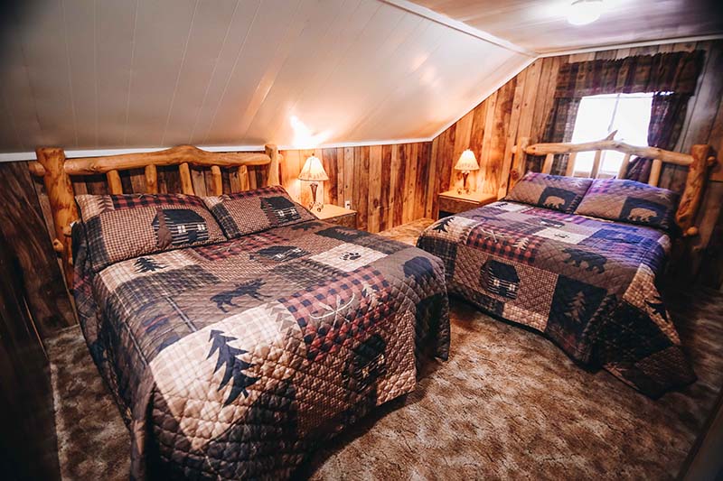 Cabin 22 loft bedroom.