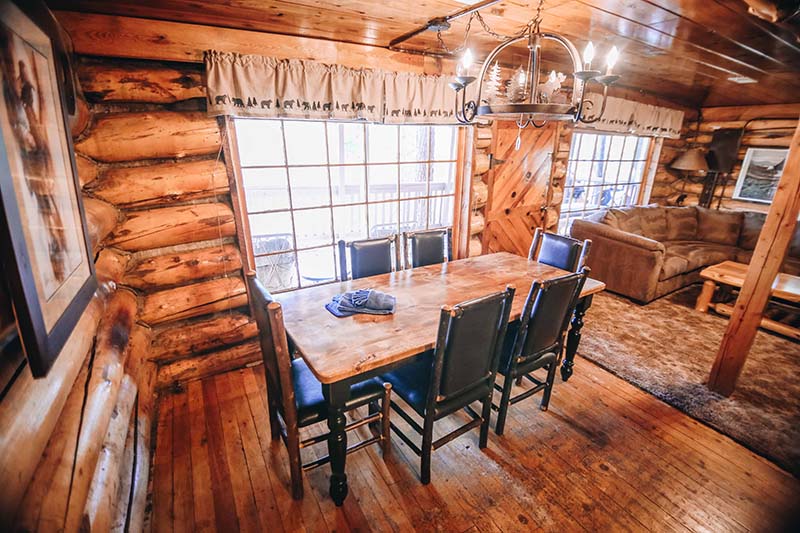 Cabin 27 dining room.