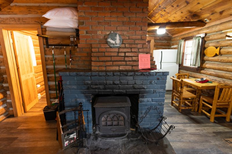 Cabin 33 fireplace